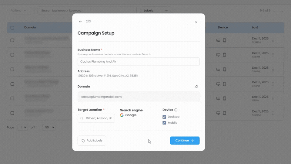 Create a Label From New Scan